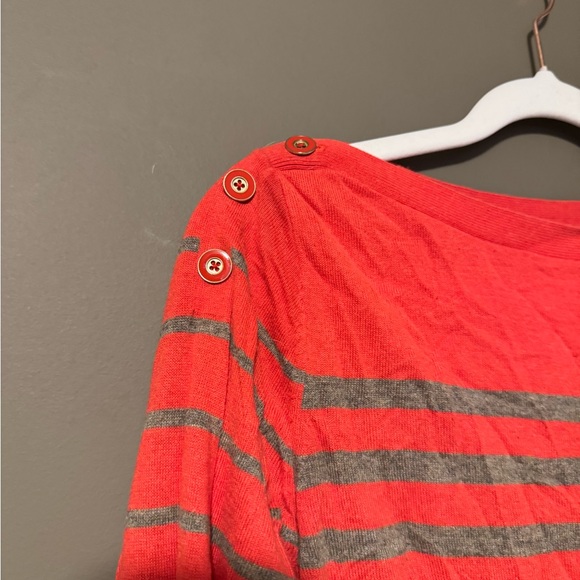 Banana Republic Coral and Brown Stripped Sweater Size S - Picture 2 of 4